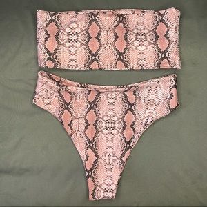 Zaful two piece pink snake skin bikini swimsuit